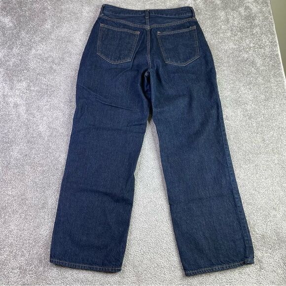 Abercrombie & Fitch Jeans Women's 30 Blue Straight Loose High Rise Dark Denim - Picture 3 of 12